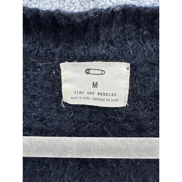 Pins & Needles Women's Medium Black Fuzzy Cardigan Open‎ Front Long Sleeves Cozy - Picture 3 of 11